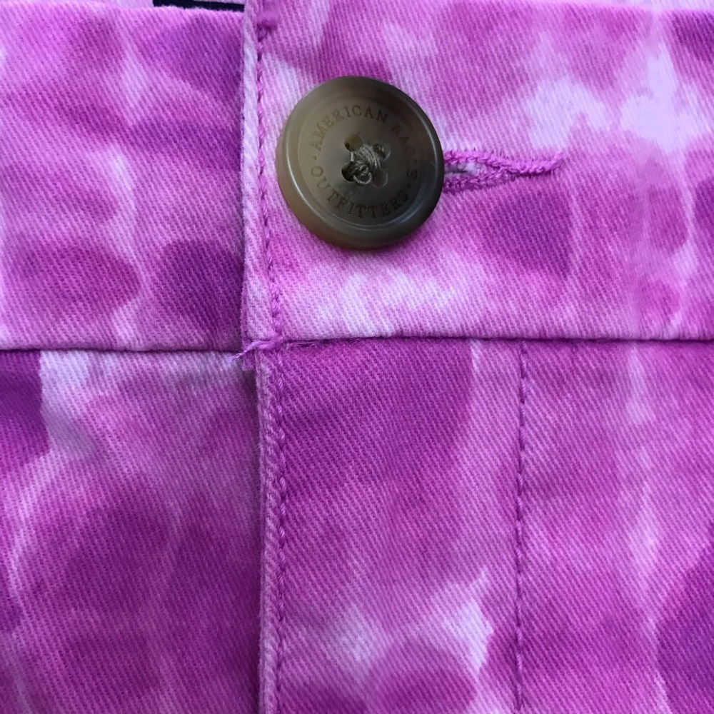 NWOT American Eagle Shortie Shorts Tie Dye 4 purple pink white - Picture 3 of 8